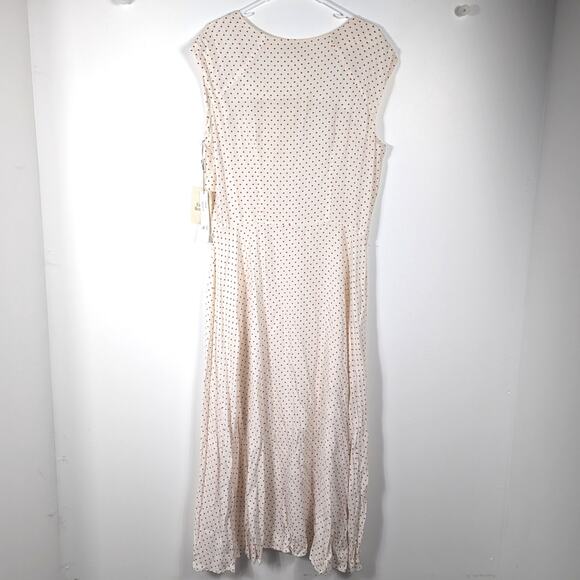 Vtg Stephanie Queller Dress Women's Sz 16 Large Cream Red Polka Dot Classic - Picture 5 of 8